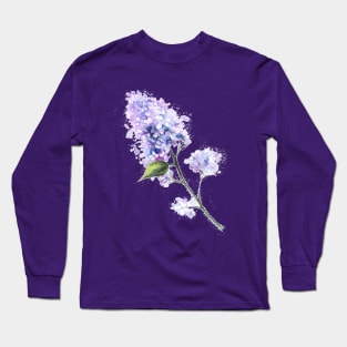 Lilac Flower Twig Long Sleeve T-Shirt